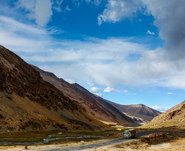 在印度喜马拉雅山马那里 leh 路