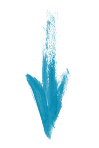 蓝色手绘画笔描边的箭头
