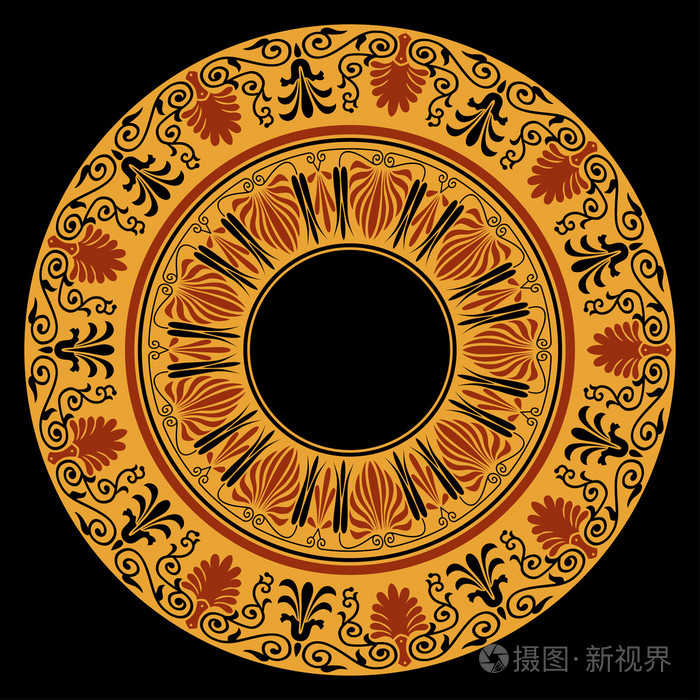 希腊民族圆形图案