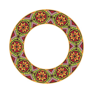 乌克兰的刺绣圆形图案图片