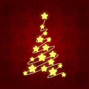 满天星斗圣诞树上的红色图片