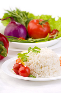 水稻与蔬菜的健康素食食品