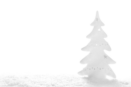 白色圣诞节 白色背景上的雪树