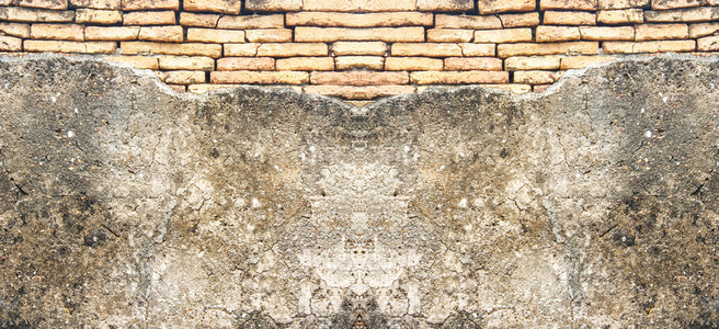 旧混凝土复古砖砌墙的背景