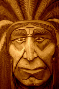 旧木头印第安人掩模版图片