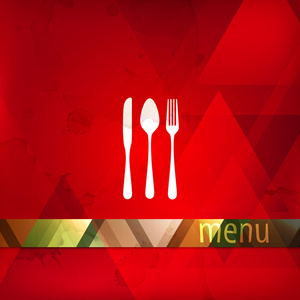 餐厅菜单的设计，用勺子 叉子和刀子