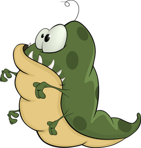 绿色的大怪物.卡通照片