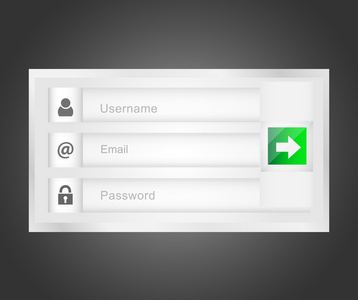 矢量登录界面用户名 电子邮件和密码