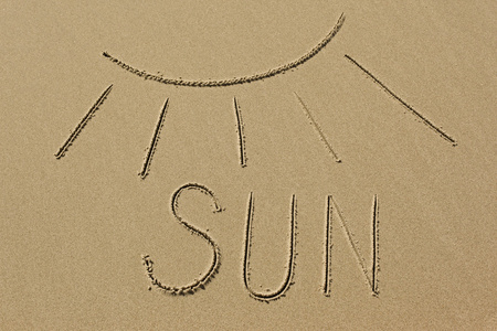 在沙滩上的太阳图像