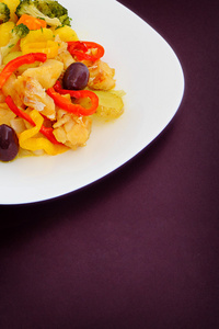 cod 葡萄牙风格 米饭和蒸的蔬菜