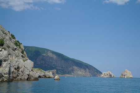 黑海岩石海岸乌克兰