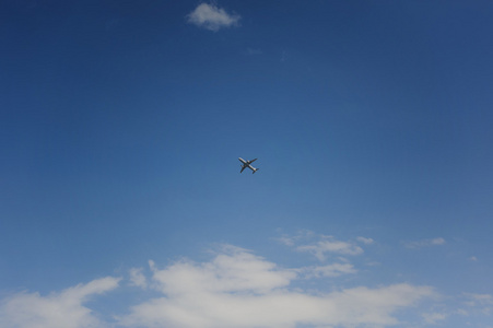 一架飞机飞行在天空中