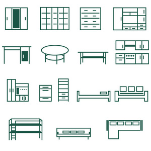 家庭和办公室的图标 se 的家具