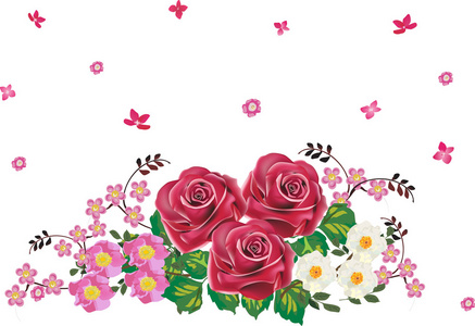 粉红色玫瑰花装饰
