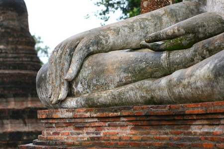 在 mahatat 寺，世界文化遗产的古代大佛