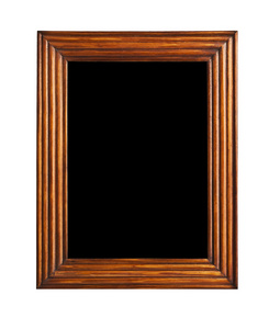 孤立在白色的木制框架中的空白黑板
