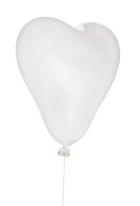 单一的白色心形形状气球