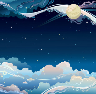 梦幻夜晚图片-梦幻夜晚素材-梦幻夜晚插画-摄图新视界