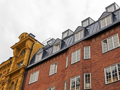 斯德哥尔摩。建筑物的历史建筑的典型建筑细节