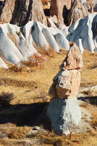在中部的安纳托利亚，土耳其卡帕多西亚的岩石