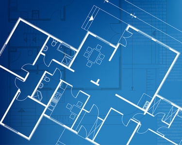 家居规划蓝图背景。矢量图
