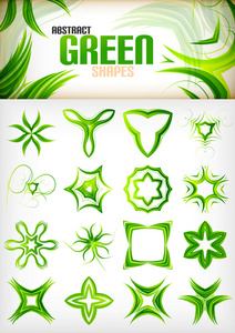 抽象的绿色图案的形状组