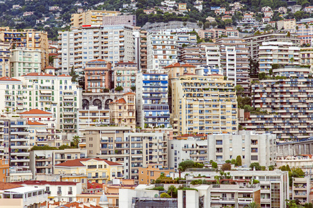 摩纳哥公国。住宅区与最高点的视图