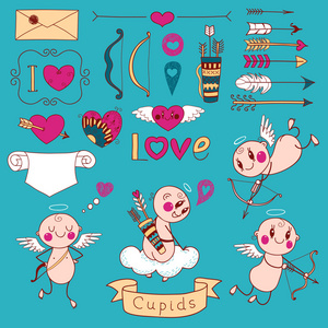 Cupids, flches, coeurs et autres lments de conception