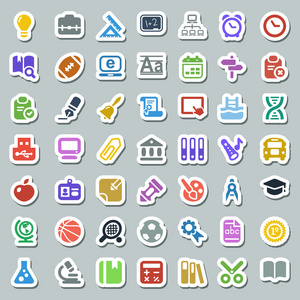 学校 iconset 平彩色贴纸