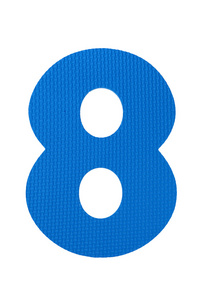 8 位数的号码八孤立在白色背景上