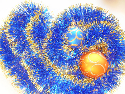 boules de Nol et nouvel an bleu et or clinquant abstrait