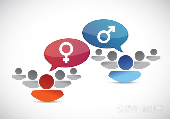 男性和女性群体插图设计