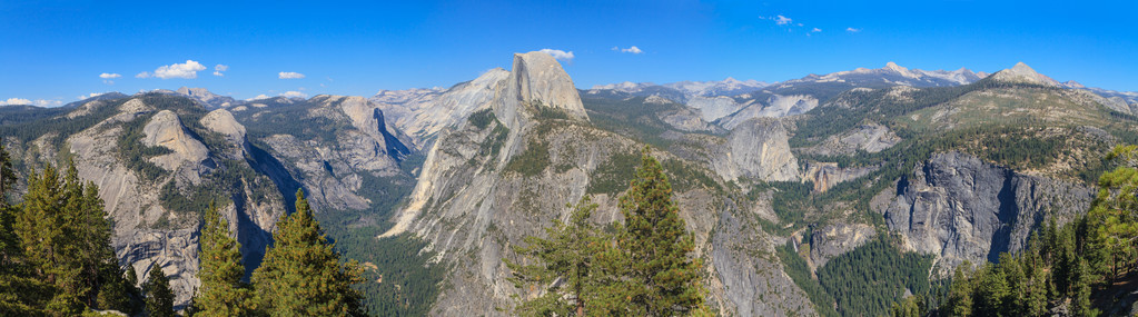 与半穹顶，加州优胜美地山谷全景