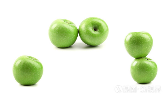 五个绿色苹果