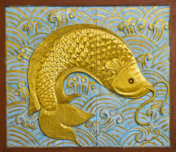 鱼雕刻金漆图片