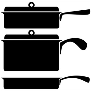 在白色背景上的厨具图标