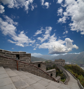 中国的长城，北京北部风景最美的部分之一的视图