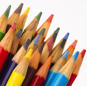 宏关闭木材多个彩色艺术供应铅笔