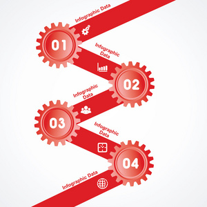 创意齿轮信息图形选项横幅