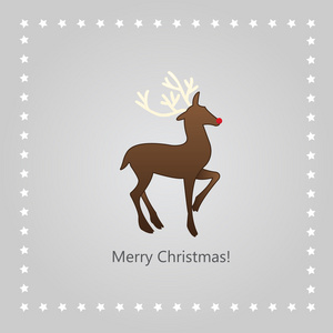 圣诞贺卡和一只鹿