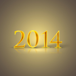 新年快乐 2014年。假日背景带有金色的文本