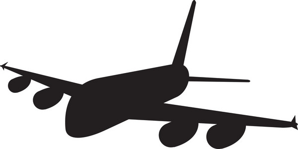 商用喷气式飞机的航空公司剪影图片