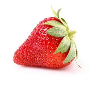 一个成熟的草莓的特写