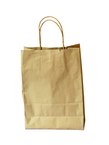 购物纸袋。在白色背景上孤立