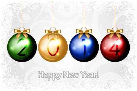 矢量用五颜六色的圣诞 de 2014 新年快乐背景