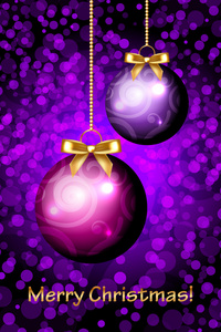 矢量快乐圣诞紫色背景