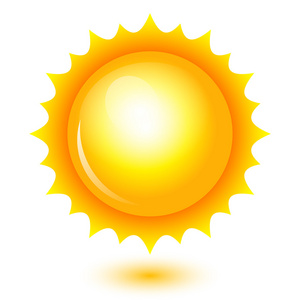 矢量插画的闪闪发光的太阳照片