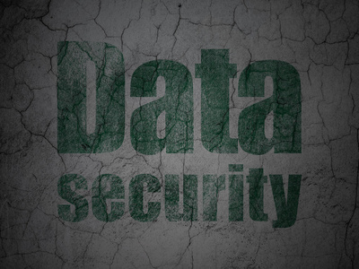 安全概念 grunge 的背景墙上的数据安全