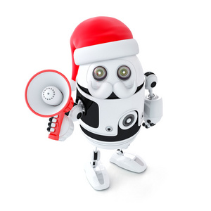 机器人圣诞老人与扩音器