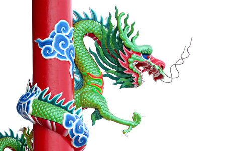 中国绿龙表演舞蹈,在新的一年,矢量图的设计绿龙有趣北岛,新西兰-2017